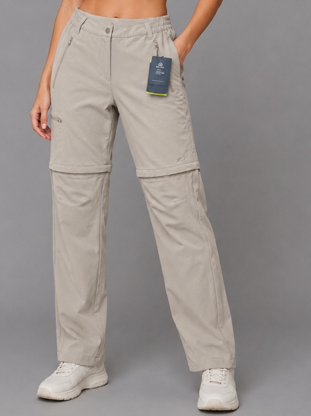 Outdoor Ventures Women’s Size 8 Convertible Hiking Pants Beige Zip-Off Cargo NWT